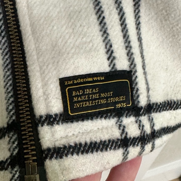 ZARA Women’s Plaid Zip-Up Jacket Shacket – Size Small - Picture 4 of 9